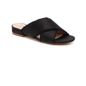 Steve Madden Syruss Satin Black Sandal